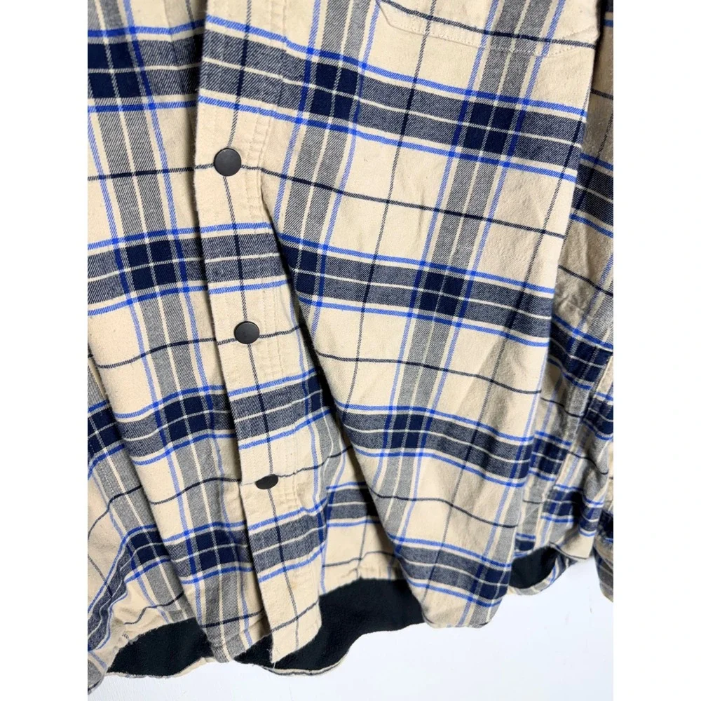 Carhartt Relaxed Fit Fleece Lined Flannel Hooded Shirt Jacket Plaid Mens XL